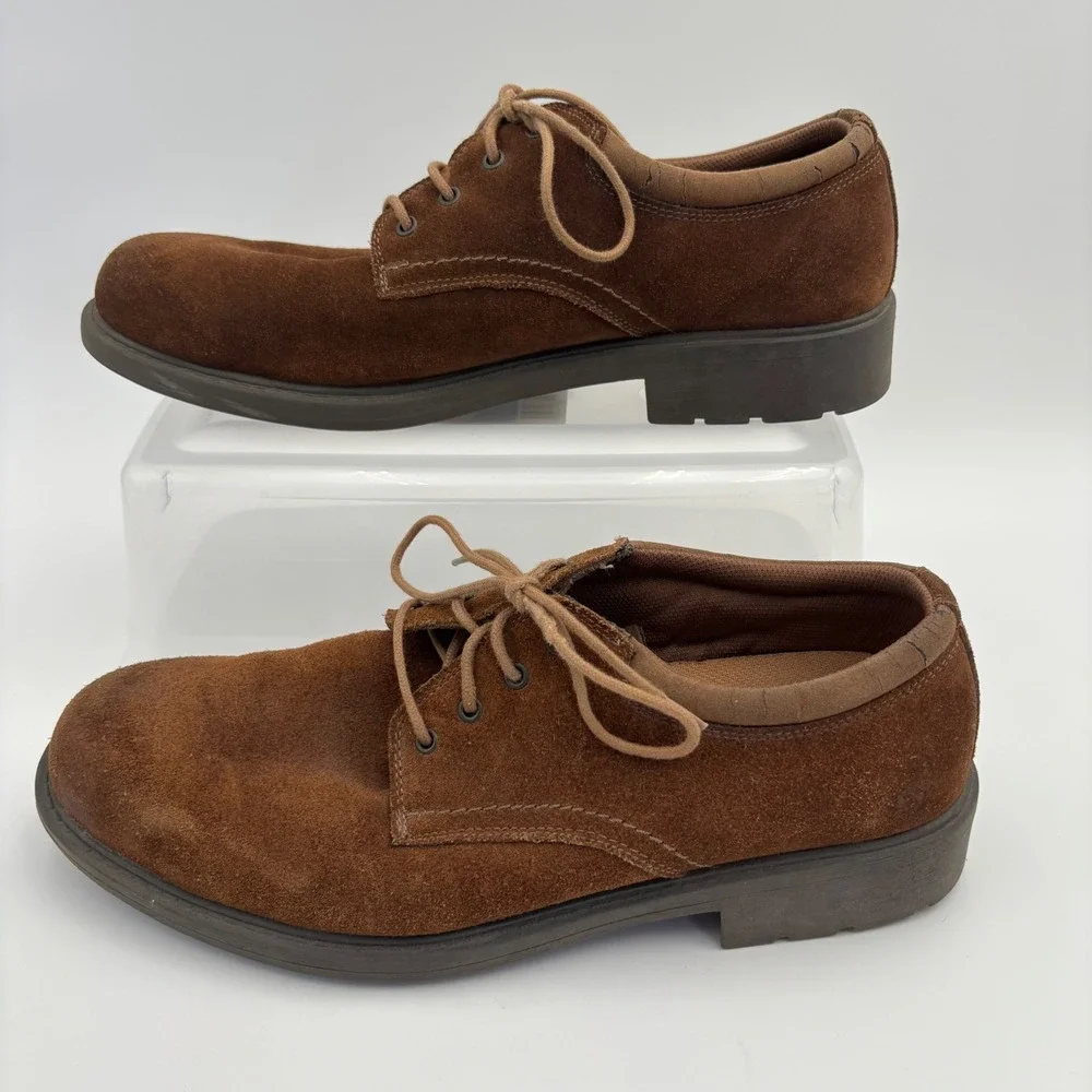 Skechers Oxford Shoes Mens 13 Brown‎ Excellent Y2K Chunky Suede 62338